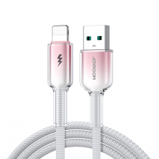 Joyroom - Joyroom S-A42 USB-A - Lightning 3A 1.2m Kabel Crystal-Clear Series - Vit