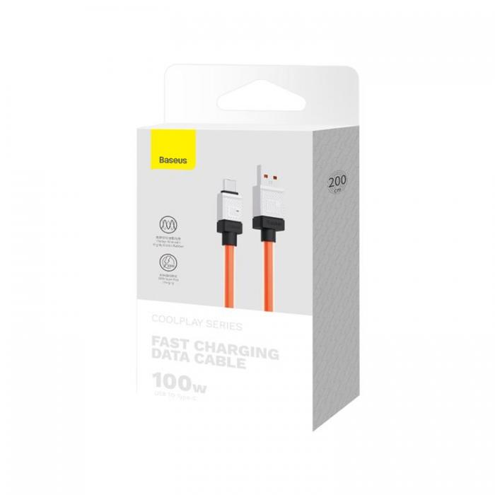 BASEUS - Baseus USB Till USB-C 100W 2m Kabel CoolPlay - Orange