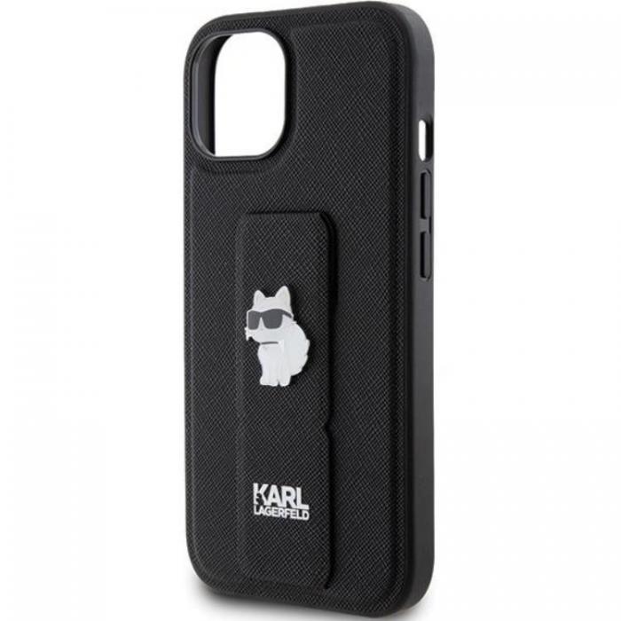 KARL LAGERFELD - Karl Lagerfeld iPhone 15 Mobilskal Gripstand Saffiano Choupette Pins