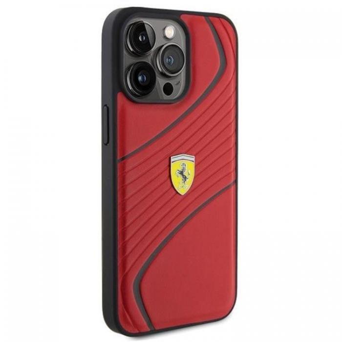 Ferrari - Ferrari iPhone 15 Pro Mobilskal Twist Metal Logo - Rd