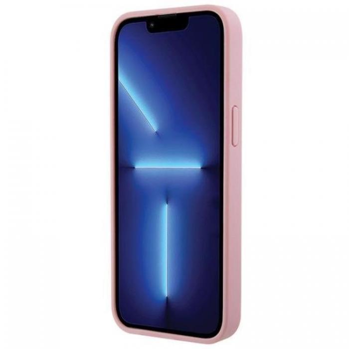 Guess - Guess iPhone 15 Pro Mobilskal Lder Stamped - Rosa