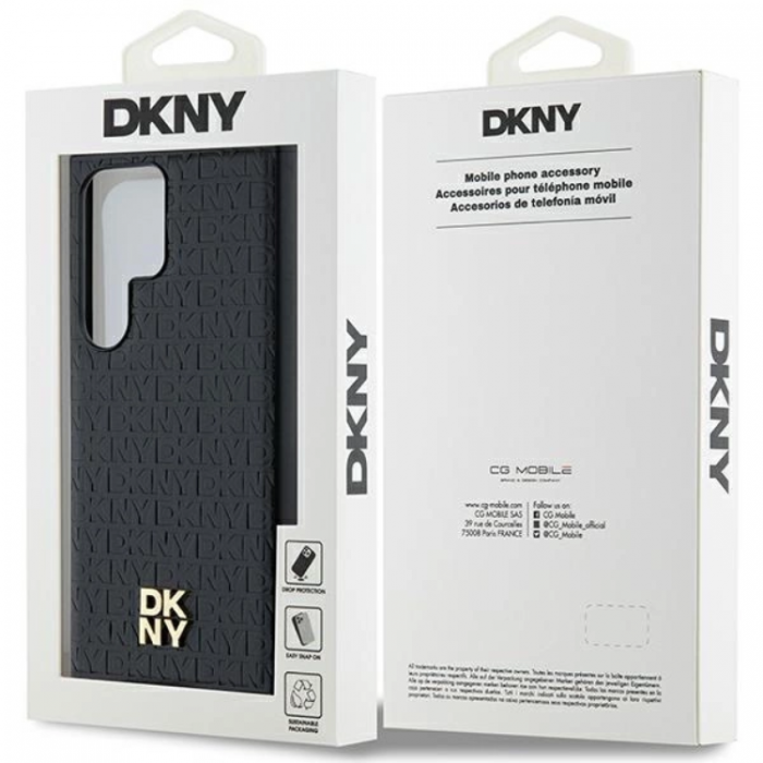 DKNY - DKNY Galaxy S24 Ultra Mobilskal Magsafe Lder Pattern Metal Logo