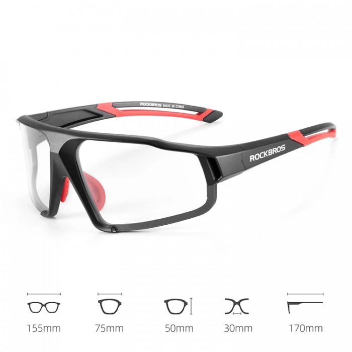 Rockbros - Rockbros SP216BL Photochromic UV400 Cykelglasgon - Rd