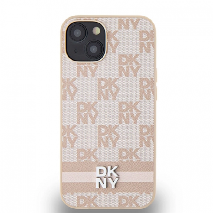 DKNY - DKNY iPhone 15/14/13 Mobilskal Lder Checkered Mono Pattern