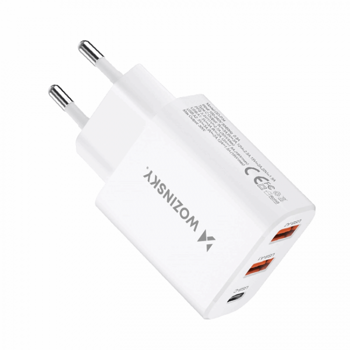 Wozinsky - Wozinsky Vggladdare 30W USB-C/2 x USB-A - Vit