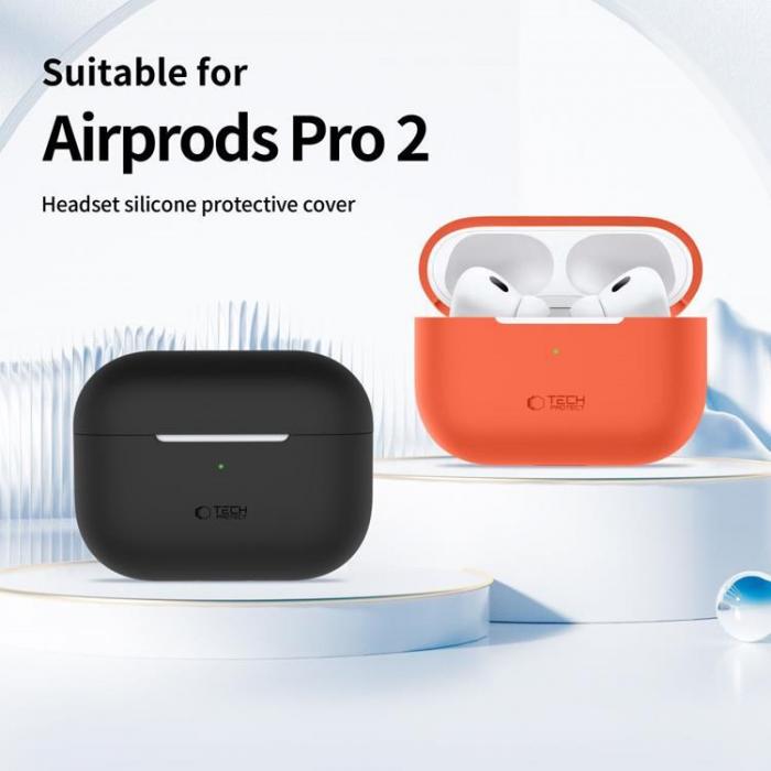 Tech-Protect - Tech-Protect Apple Airpods Pro 1/2 Skal Silikon - Neon Orange