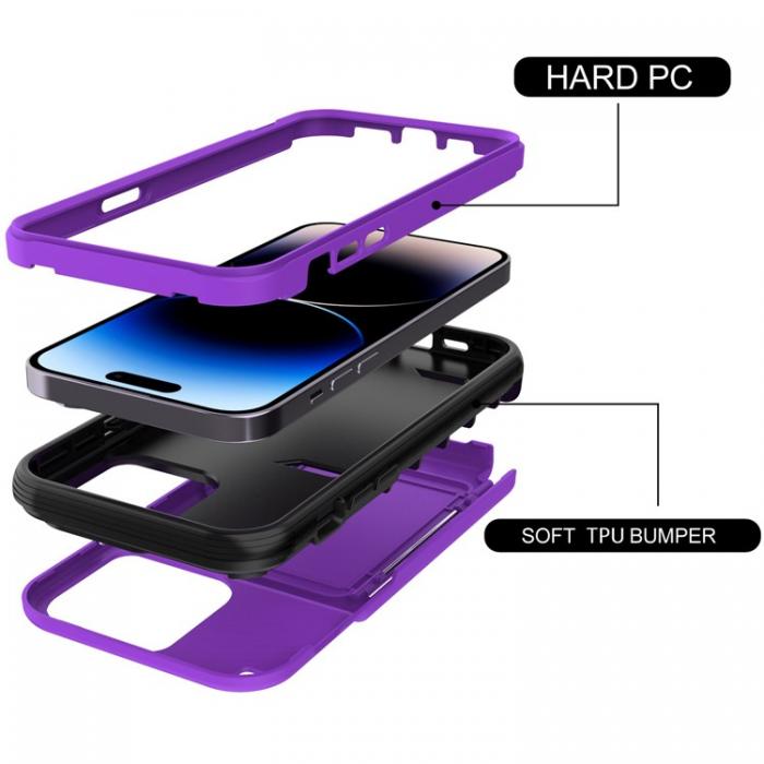 A-One Brand - iPhone 14 Plus Skal Korthllare Mirror Kickstand - Lila