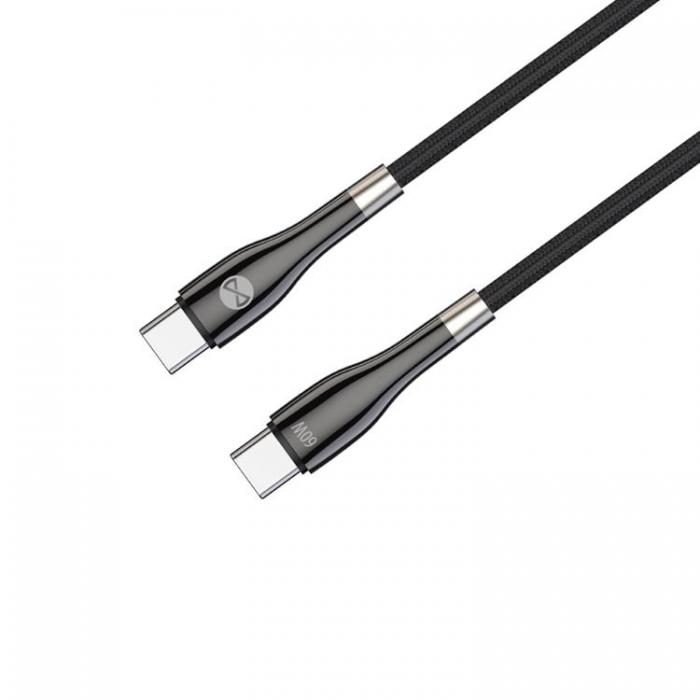 Forever - Forever Sleek USB-C till USB-C kabel 1m 60W - Svart