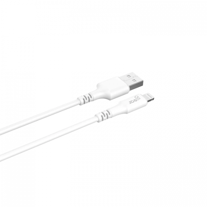 GEAR - GEAR USB-A till Lightning kabel 2m Vit MFI Rund kabel