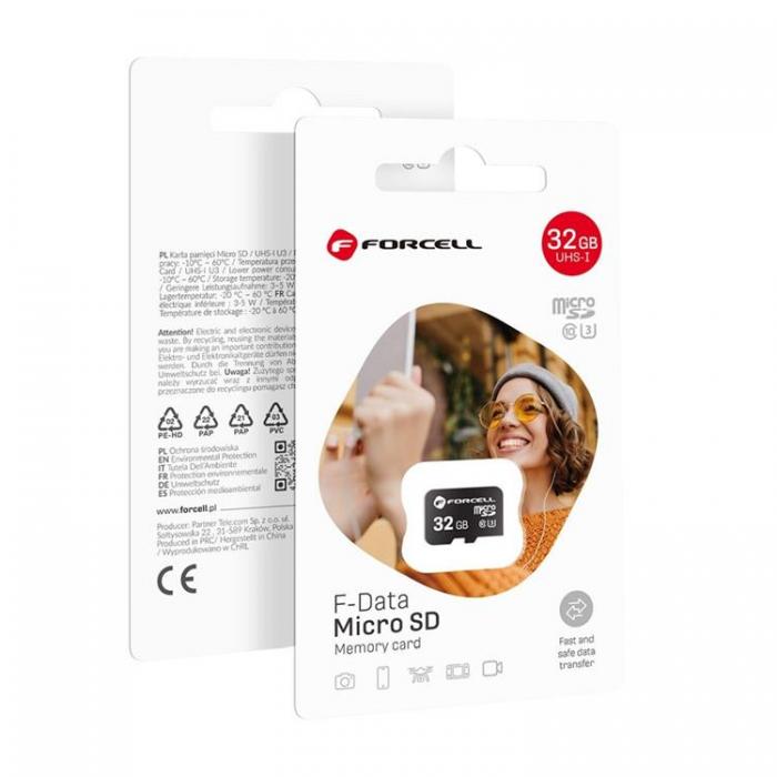 Forcell - Forcell F-DATA 32GB Minneskort microSD UHS-I U3 class 10