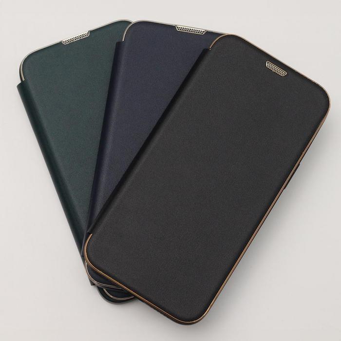 OEM - iPhone 14 Pro Navybl Smart Fodral med Guldram