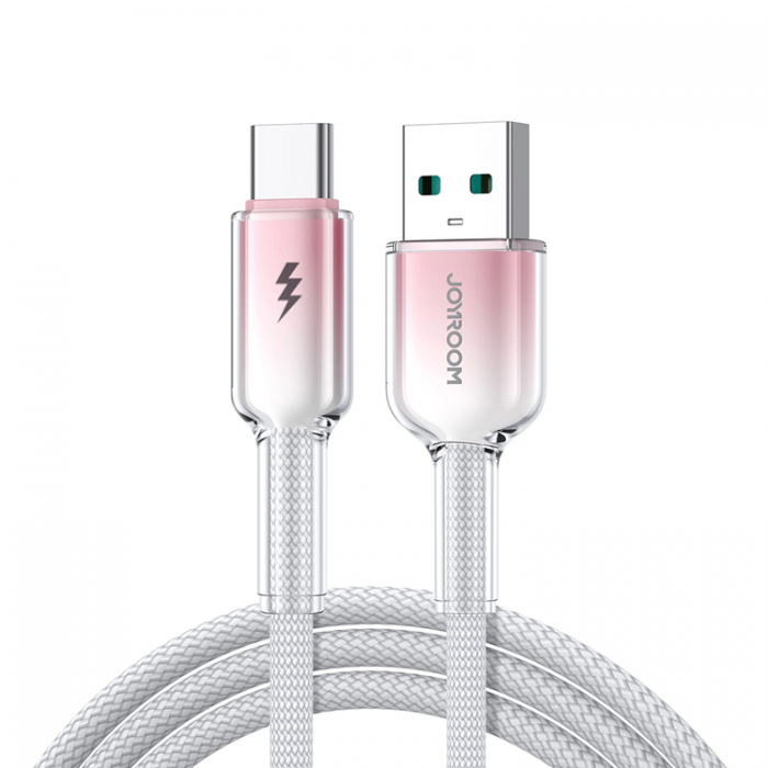 Joyroom - Joyroom S-A42 USB-A - USB-C 3A 1.2m Kabel Crystal-Clear Series - Vit