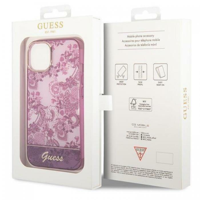 Guess - GUESS iPhone 14 Plus Skal Porcelain Collection - Fuschia