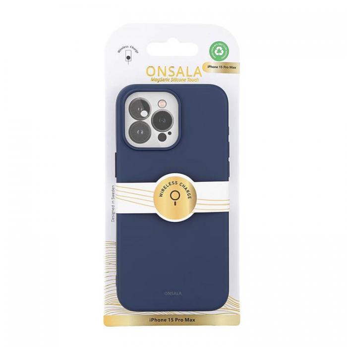 Onsala - Onsala iPhone 15 Pro Max Mobilskal Magsafe Silicone - Mrkbl