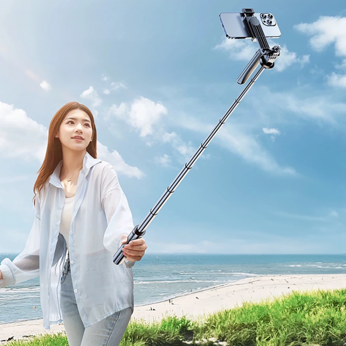 A-One Brand - Selfiestick Teleskopstativ 1.75m Auminiumlegering Med Mobilhllare