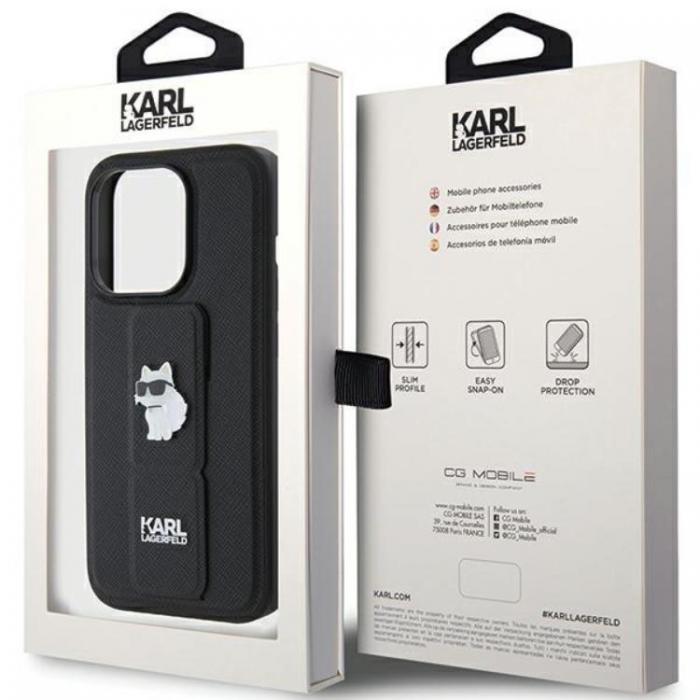 KARL LAGERFELD - Karl Lagerfeld iPhone 15 Pro Max Mobilskal Gripstand Saffiano