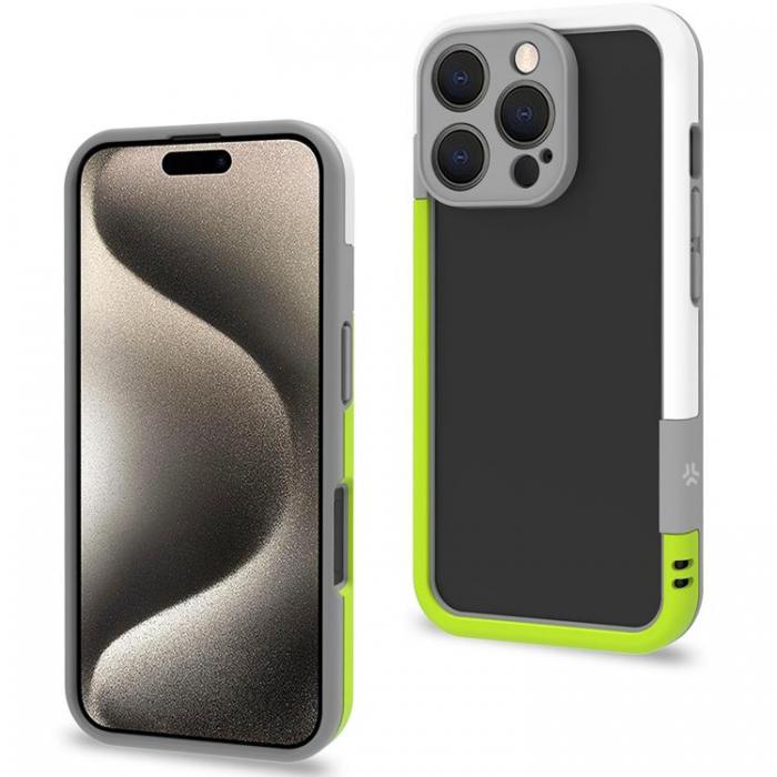 Celly - Celly iPhone 16 Pro Max Mobilskal Bumper - Vit/Limegrn