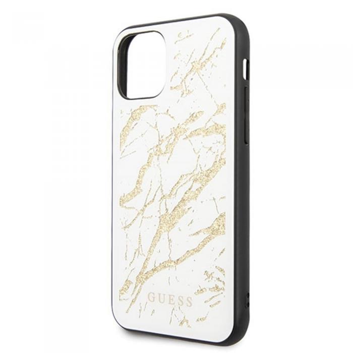 Guess - Guess iPhone 11 Pro Max Skal Vit Guld Glitter Marmor