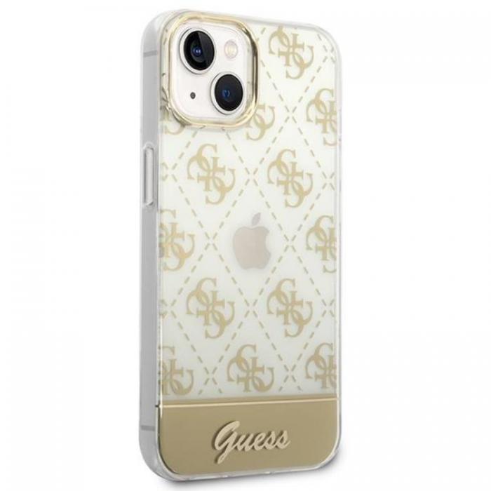 Guess - GUESS iPhone 14 Plus Skal Pattern Script - Guld