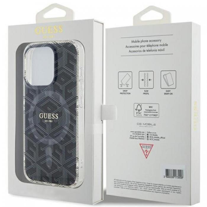 Guess - Guess iPhone 15 Pro Mobilskal Magsafe IML GCube - Svart