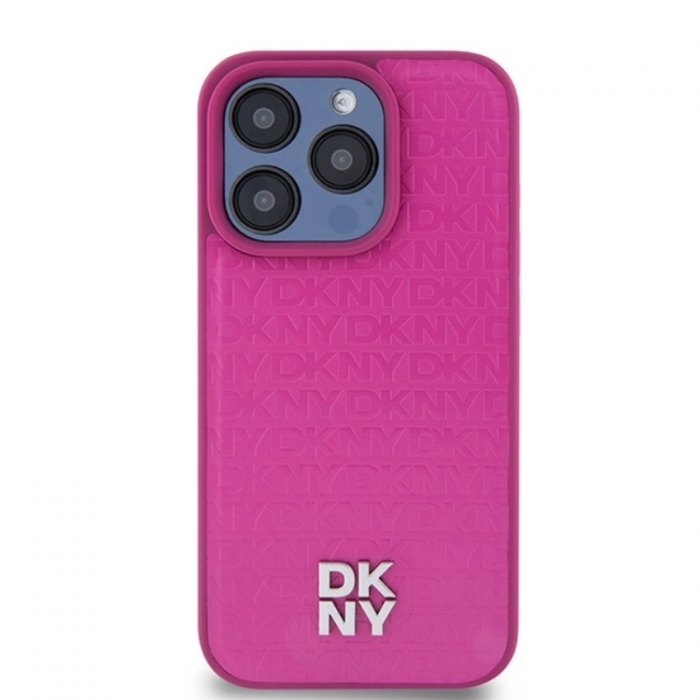 DKNY - DKNY iPhone 15 Pro Max Mobilskal Magsafe Lder Pattern Metal Logo