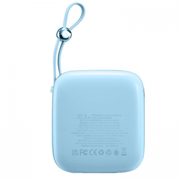 Joyroom - Joyroom Powerbank 10000mAh Jelly Series Built-in USB-C - Bl