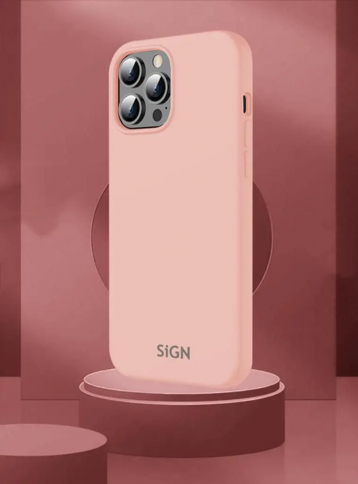 SiGN - SiGN iPhone 14 Pro Skal Liquid Silicone - Sand Rosa