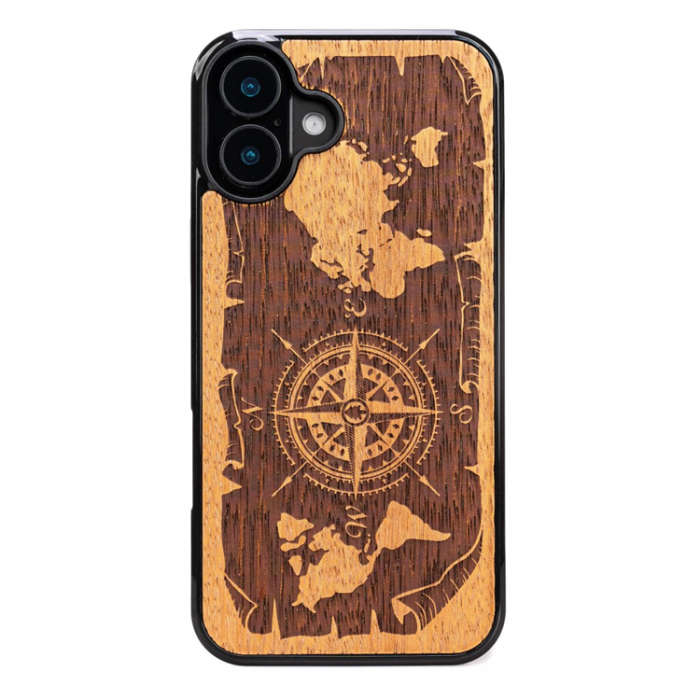 Bewood - Bewood iPhone 16 Plus Mobilskal Compass Merbau