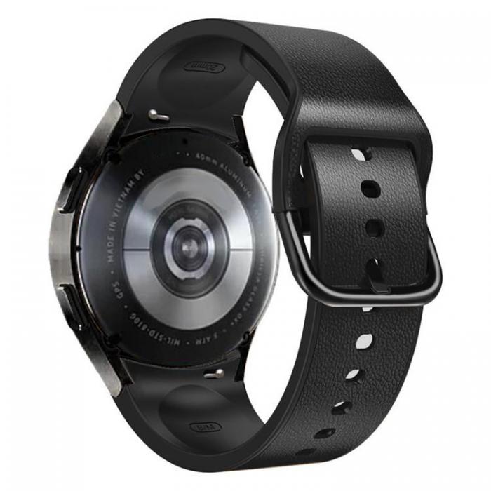 A-One Brand - Galaxy Watch Armband Lder 20MM - Svart