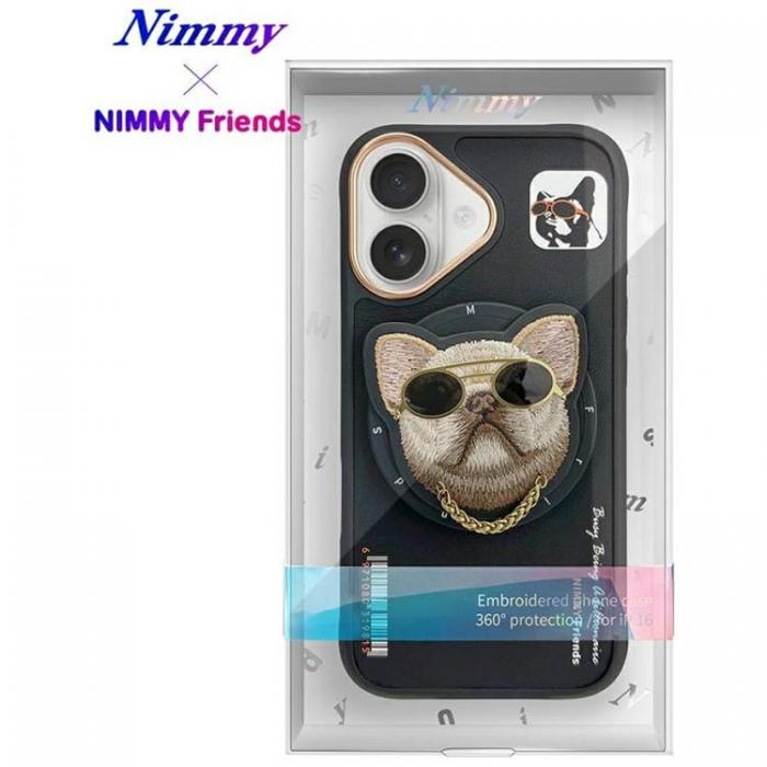 NIMMY - Nimmy iPhone 16 Mobilskal MagSafe Glasses Cool Dog - Svart