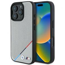 BMW - BMW iPhone 16 Pro Mobilskal MagSafe Perforated Tricolor - Grå