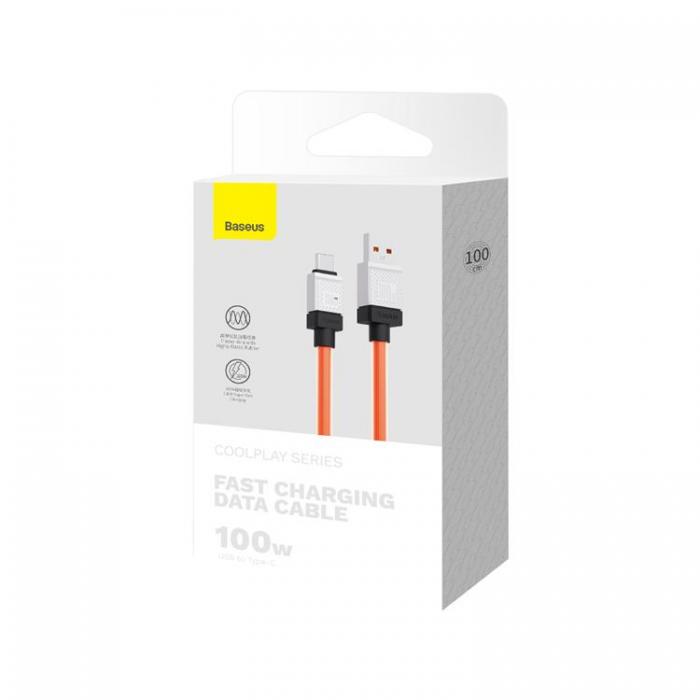 BASEUS - Baseus USB Till USB-C Kabel 100W 1m CoolPlay - Orange