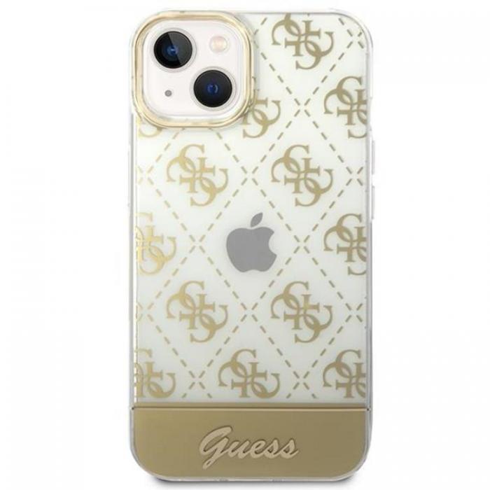 Guess - GUESS iPhone 14 Plus Skal Pattern Script - Guld