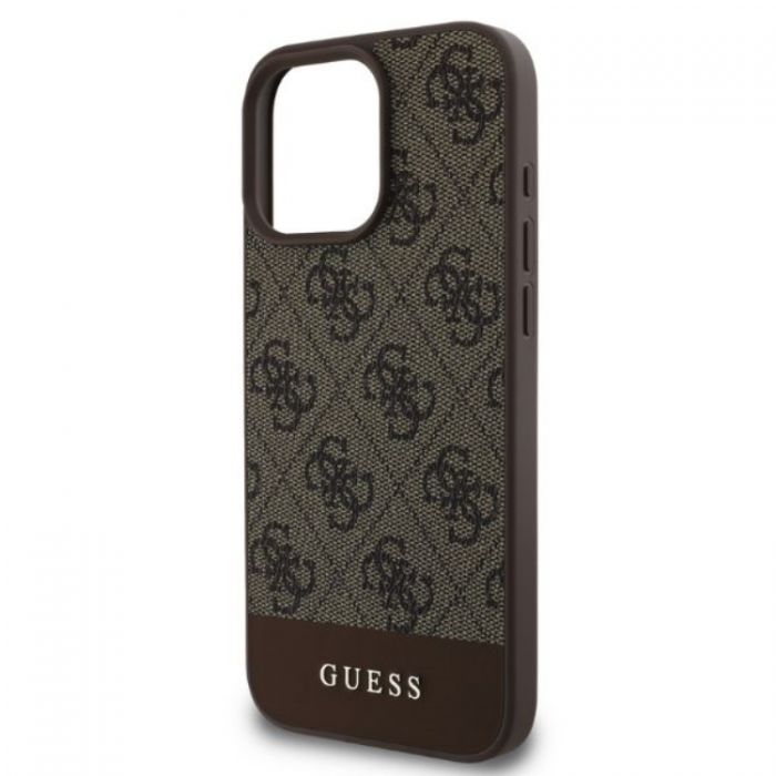 Guess - Guess iPhone 16 Pro Max Mobilskal 4G Bottom Stripe - Brun