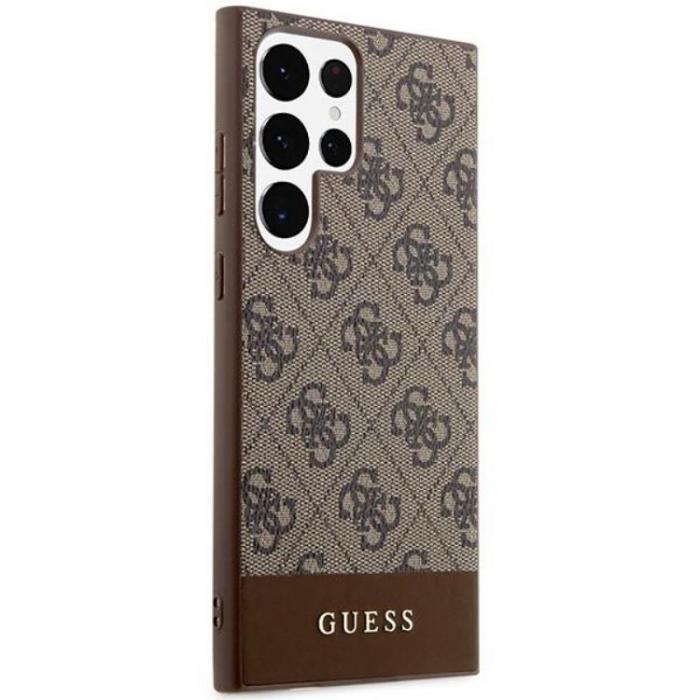 Guess - Guess Galaxy S24 Ultra Mobilskal Stripe Collection - Brun