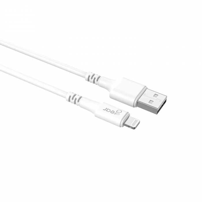 GEAR - GEAR USB-A till Lightning kabel 1m Vit MFI Rund kabel