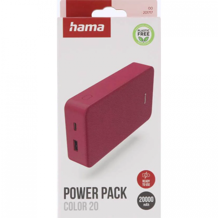 Hama - HAMA Powerbank 20000mAh USB-C+USB-A - Rd