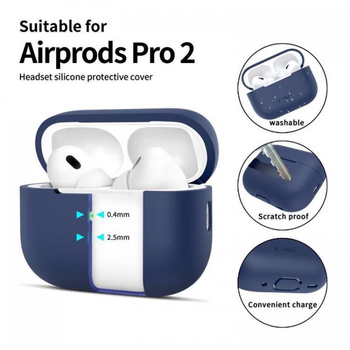 Tech-Protect - Tech-Protect Apple Airpods Pro 1/2 Skal Silikon - Marinbl