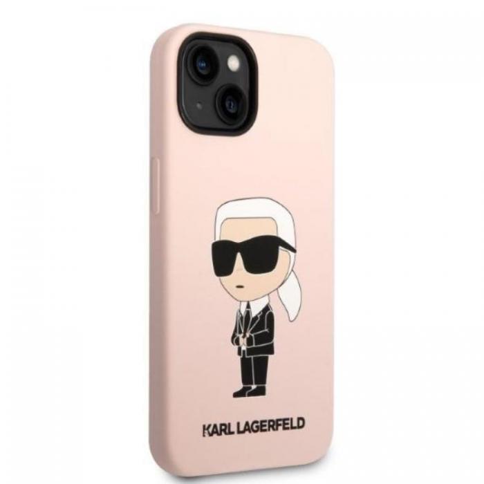 KARL LAGERFELD - Karl Lagerfeld iPhone 14 Plus Skal Magsafe Ikonik Silicone - Rosa