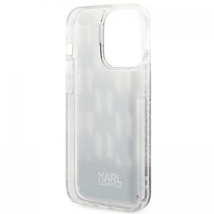 KARL LAGERFELD - Karl Lagerfeld iPhone 14 Pro Skal Liquid Glitter Monogram - Svart