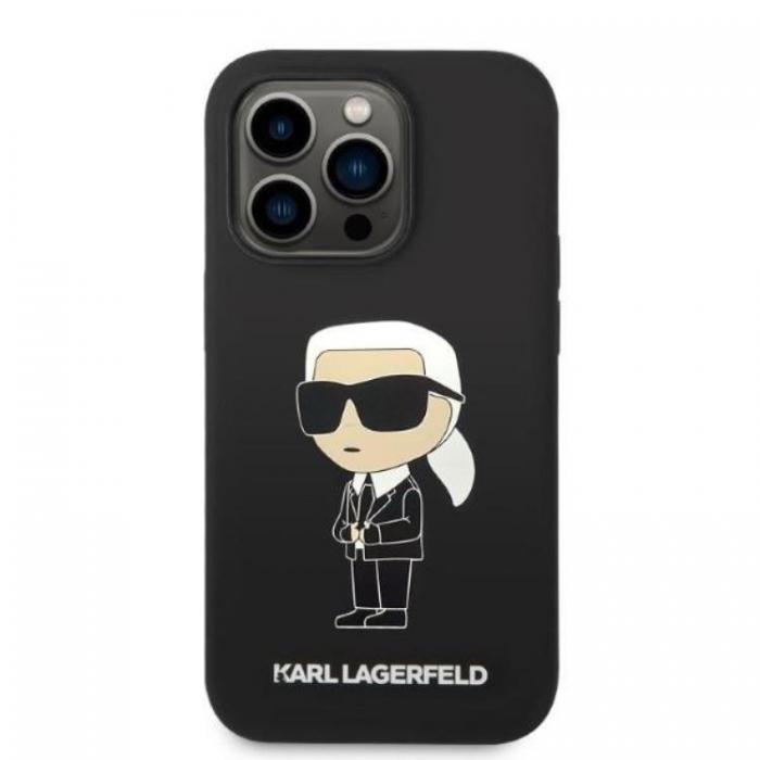 KARL LAGERFELD - Karl Lagerfeld iPhone 14 Pro Skal Silicone Ikonik - Svart