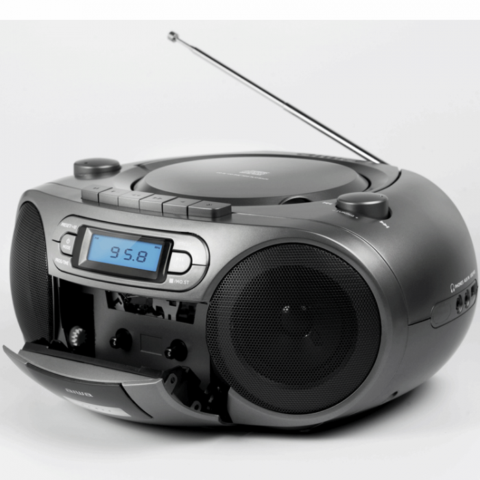 AIWA - AIWA Kassettradio CD/FM-Radio/Kassettband/USB/BT - Mrkgr