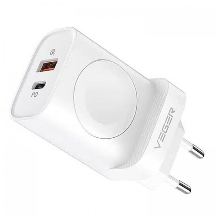 Veger - Verger Vggladdare Adaptrar USB-A-USB-C - Vit