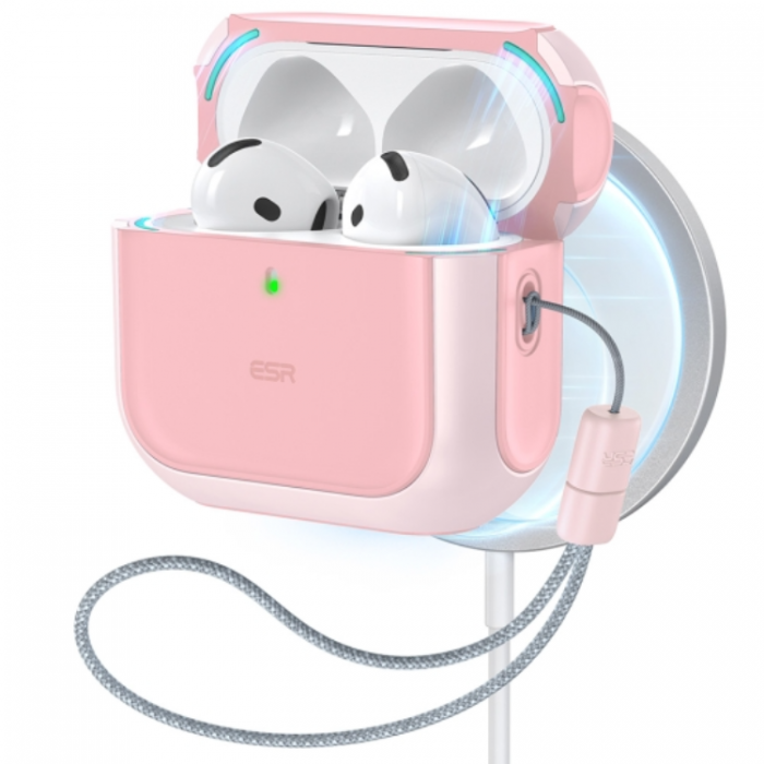 ESR - ESR Airpods 4 Skal Magsafe Orbit Halolock - Rosa