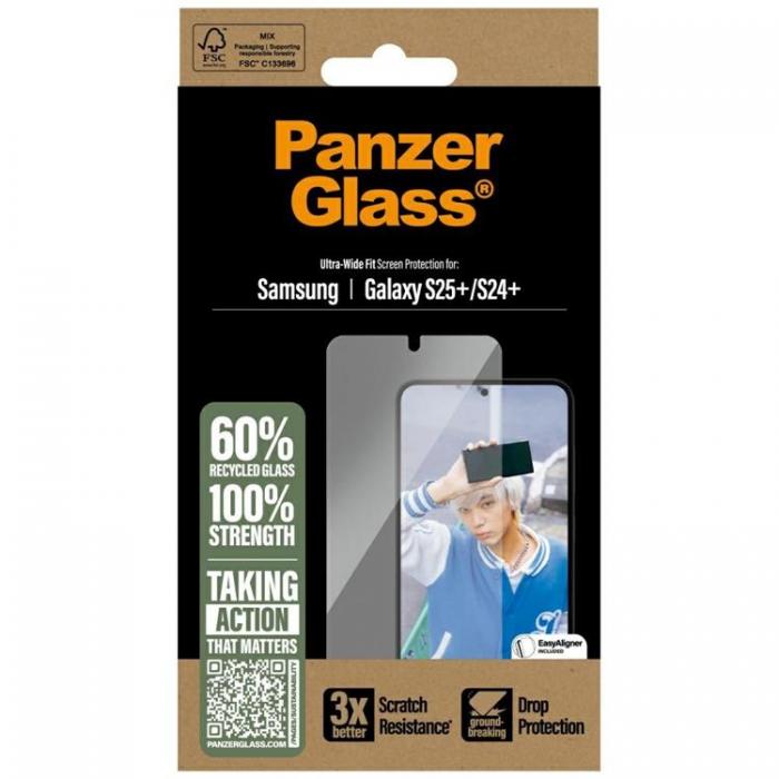 PanzerGlass - PanzerGlass Galaxy S25 Plus Hrdat Glas Skrmskydd Ultra-Wide Fit - Clear