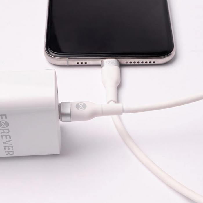 Forever - Forever Flexible MFI USB-C till Lightning kabel 1m 27W - Vit