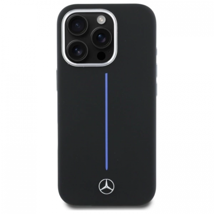 Mercedes - Mercedes iPhone 16 Pro Mobilskal MagSafe Silikon Bl Stripe - Svart