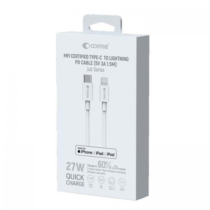 Comma - Comma USB-C till Lightning kabel 1.5m 3A Jub MFi - Vit