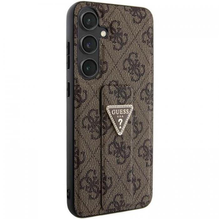 Guess - Guess Galaxy S24 Mobilskal Grip Stand Triangle Strass - Brun