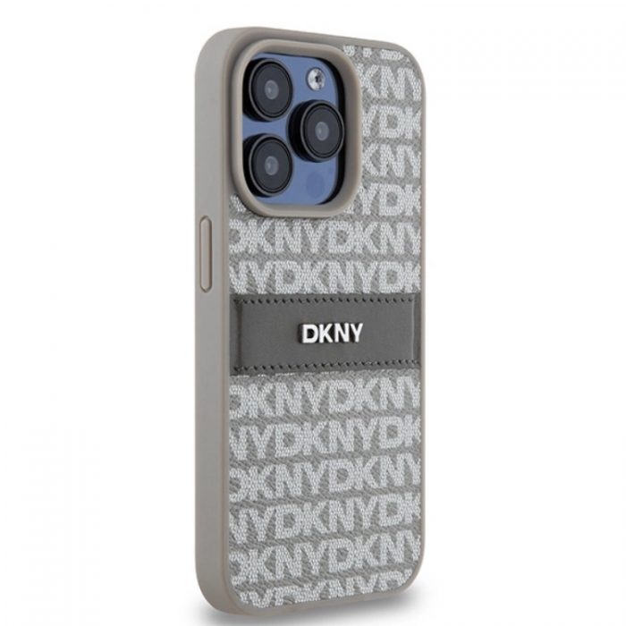 DKNY - DKNY iPhone 15 Pro Max Mobilskal Lder Mono Stripe & Metal Logo